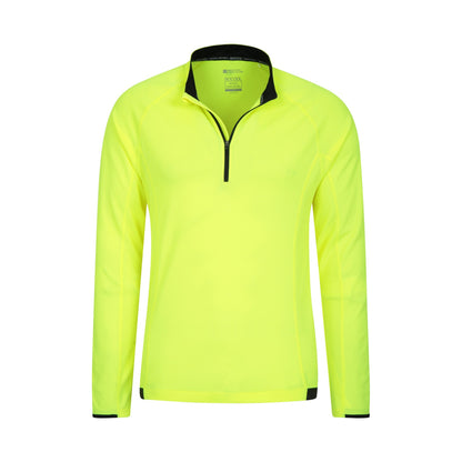 Yellow - Pack Shot - Mountain Warehouse Mens Cycle Long-Sleeved Top