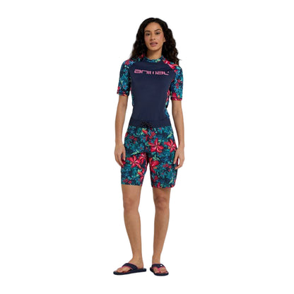 Red - Pack Shot - Animal Womens-Ladies Nora Printed Recycled Boardshorts