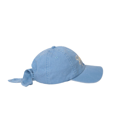 Navy - Side - Animal Womens-Ladies Organic Tie Back Baseball Cap