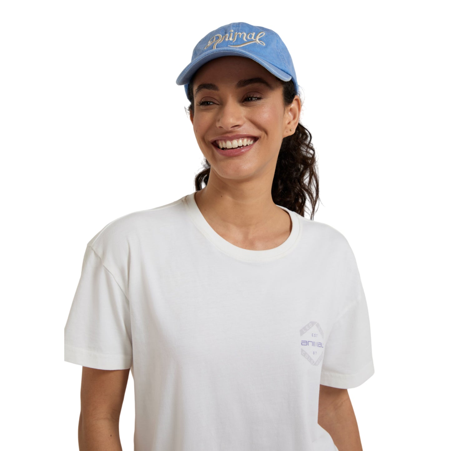 Navy - Pack Shot - Animal Womens-Ladies Organic Tie Back Baseball Cap