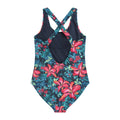 Red - Back - Animal Womens-Ladies Mia Floral Cross Back One Piece Swimsuit