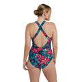 Red - Lifestyle - Animal Womens-Ladies Mia Floral Cross Back One Piece Swimsuit