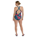 Red - Close up - Animal Womens-Ladies Mia Floral Cross Back One Piece Swimsuit