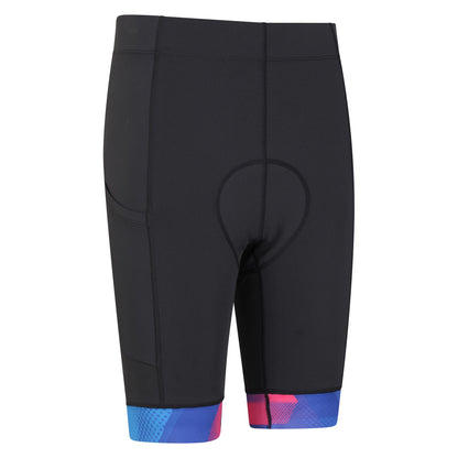 Black - Side - Mountain Warehouse Womens-Ladies Chase Printed Cycling Shorts