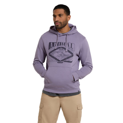 Lilac - Side - Animal Mens River Graphic Print Organic Hoodie