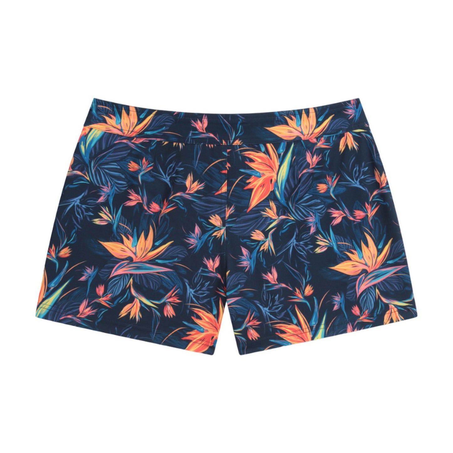 Orange - Back - Animal Womens-Ladies Aurora Flower Boardshorts