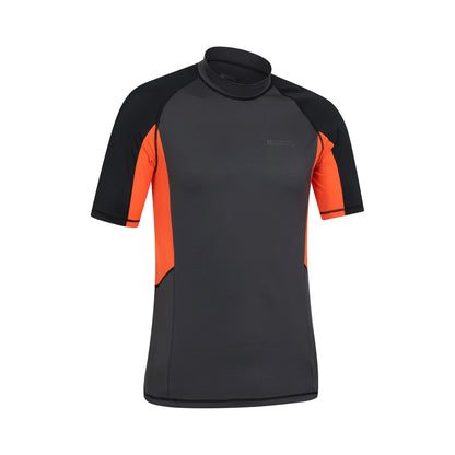 Grey - Lifestyle - Mountain Warehouse Mens Cove Recycled Polyester Short-Sleeved Rash Guard