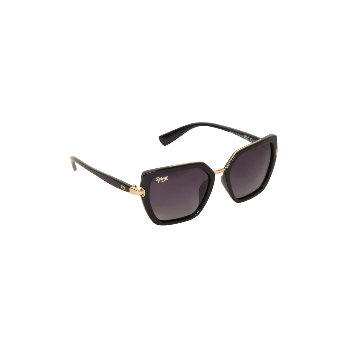 Black - Side - Animal Womens-Ladies Olive Recycled Polarised Sunglasses
