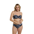 Jet Black - Pack Shot - Mountain Warehouse Womens-Ladies Docks Leaf Print Front Tie Bikini Top