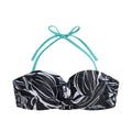 Jet Black - Front - Mountain Warehouse Womens-Ladies Docks Leaf Print Front Tie Bikini Top