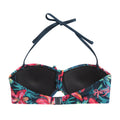 Red-Blue - Back - Animal Womens-Ladies Floral Front Tie Bikini Top