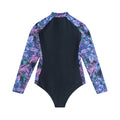 Blue - Back - Animal Childrens-Kids Gala Leaves Long-Sleeved One Piece Swimsuit