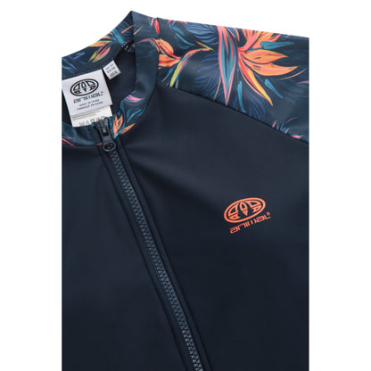 Orange - Side - Animal Womens-Ladies Isla Tropical Leaves Short-Sleeved Wetsuit