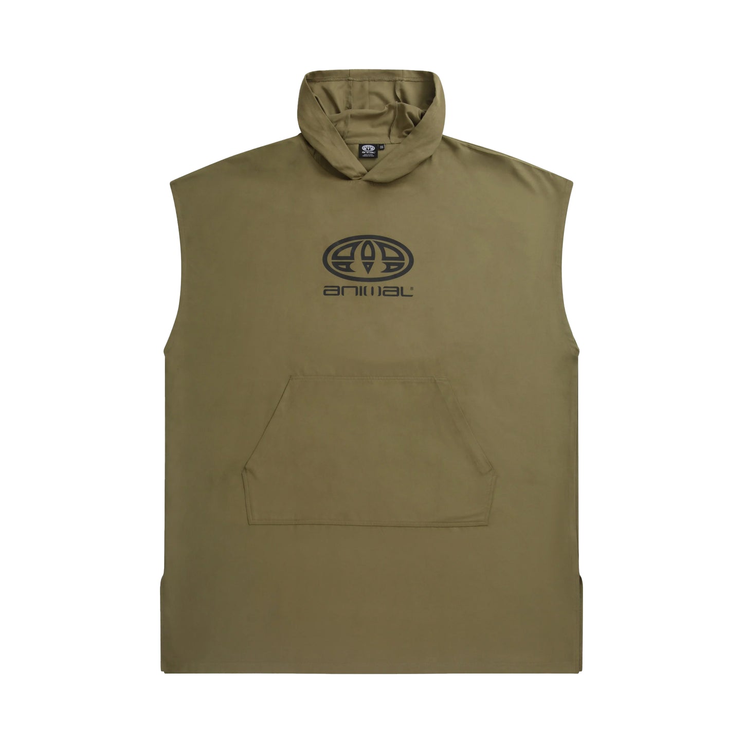 Khaki Green - Front - Animal Mens Mika Microfibre Towelling Poncho