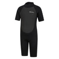 Black - Side - Mountain Warehouse Childrens-Kids Shorty Logo Wetsuit