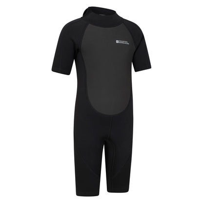 Black - Lifestyle - Mountain Warehouse Childrens-Kids Shorty Logo Wetsuit