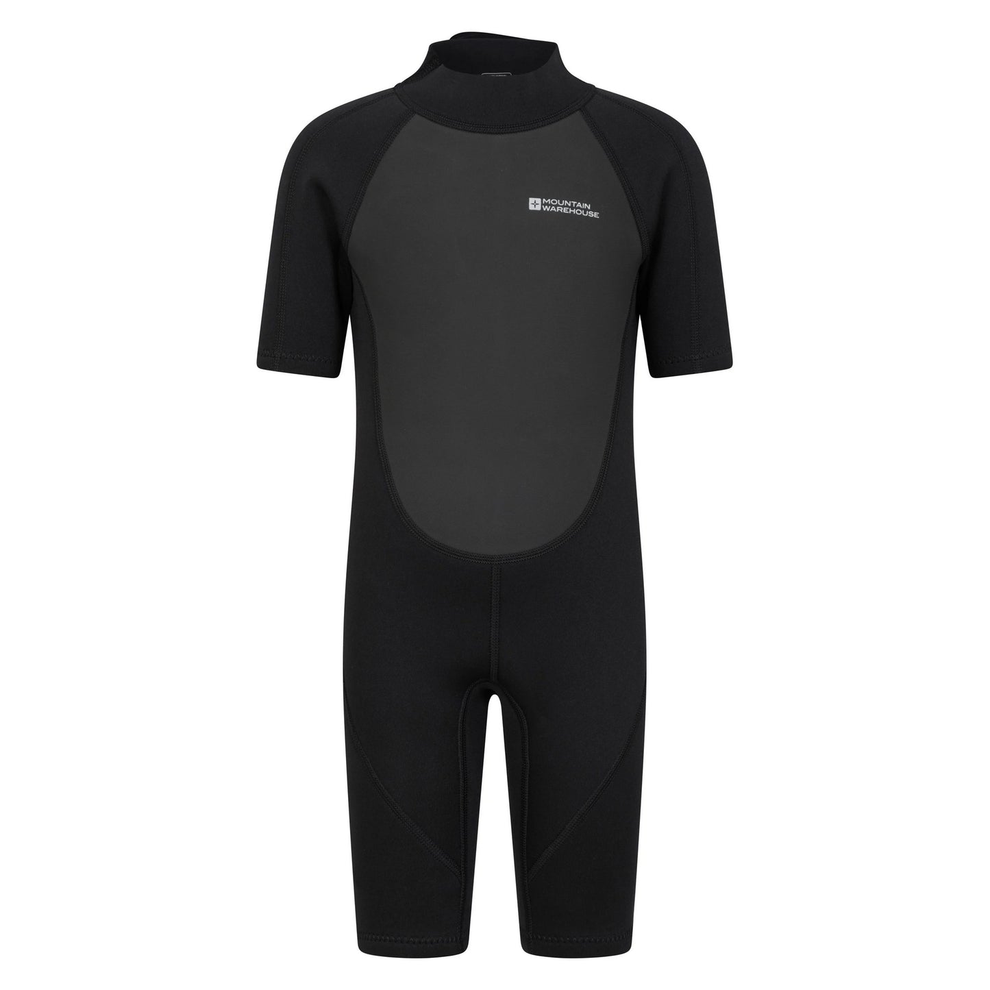 Black - Front - Mountain Warehouse Childrens-Kids Shorty Logo Wetsuit