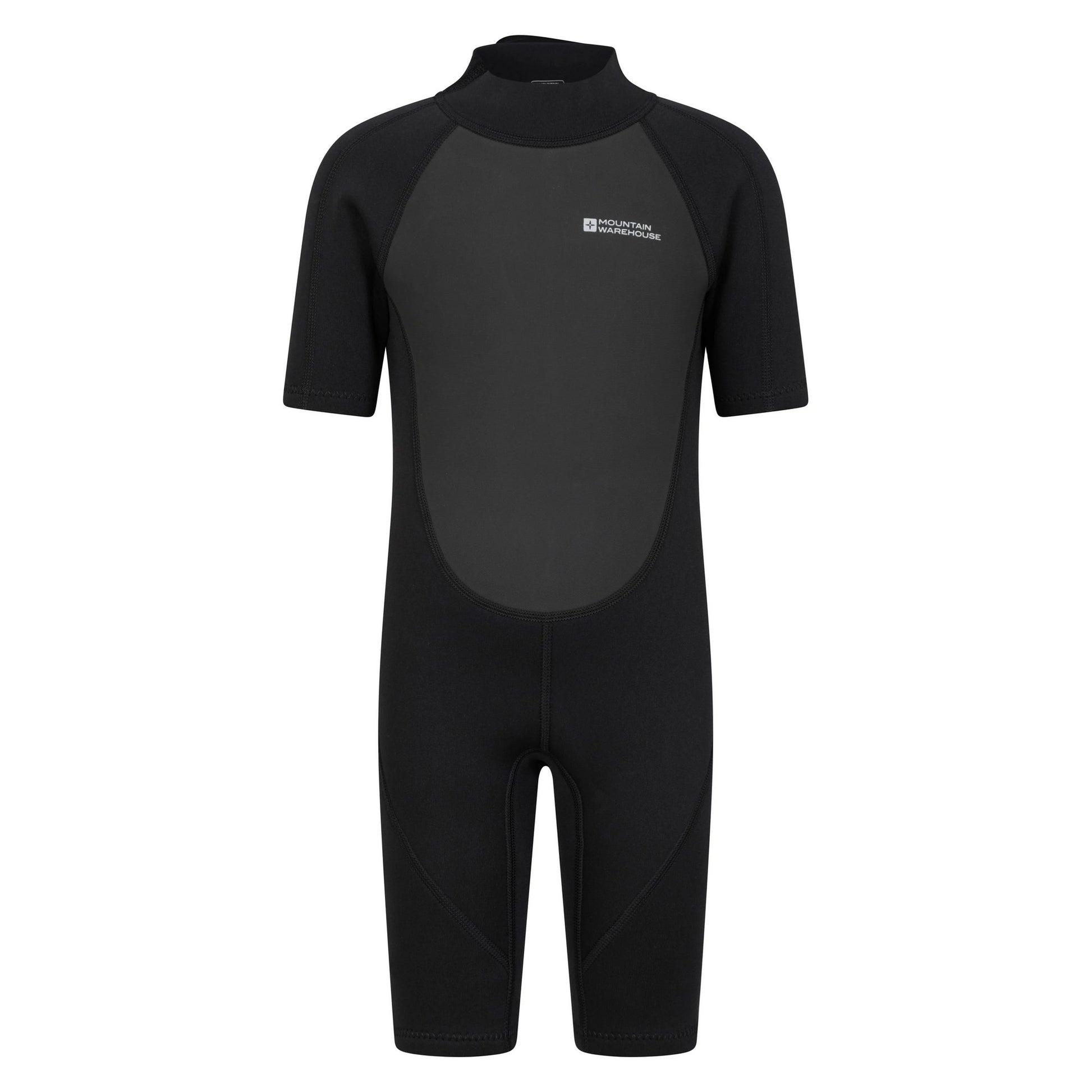 Black - Front - Mountain Warehouse Childrens-Kids Shorty Logo Wetsuit