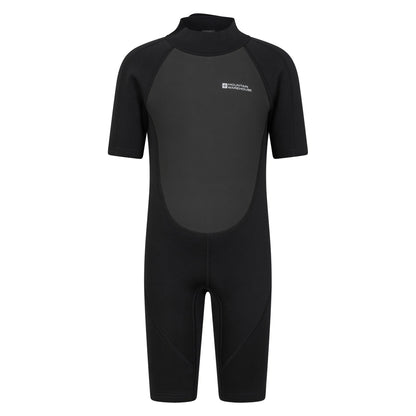 Black - Front - Mountain Warehouse Childrens-Kids Shorty Logo Wetsuit