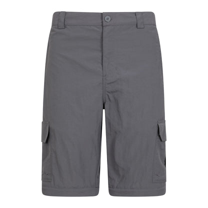 Grey - Pack Shot - Mountain Warehouse Mens Explore Zip-Off Trousers