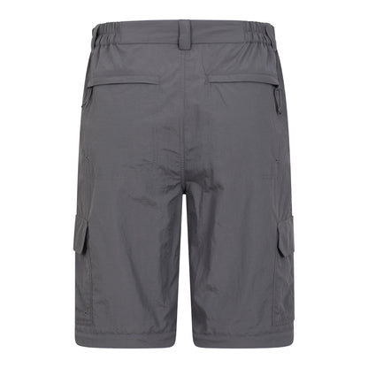 Grey - Close up - Mountain Warehouse Mens Explore Zip-Off Trousers