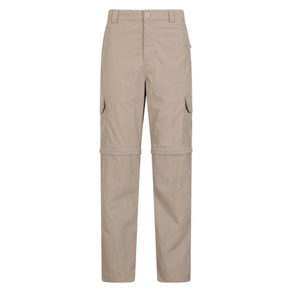 Beige - Front - Mountain Warehouse Mens Explore Zip-Off Trousers