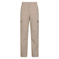 Beige - Front - Mountain Warehouse Mens Explore Zip-Off Trousers