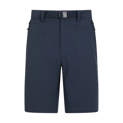 Navy - Front - Mountain Warehouse Mens Grassland Belted Shorts