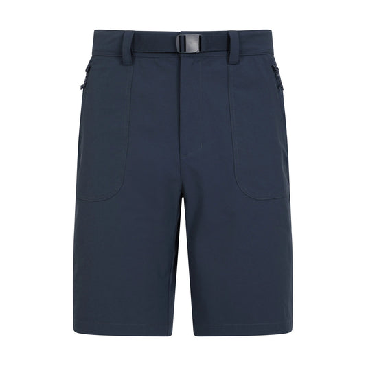 Navy - Front - Mountain Warehouse Mens Grassland Belted Shorts