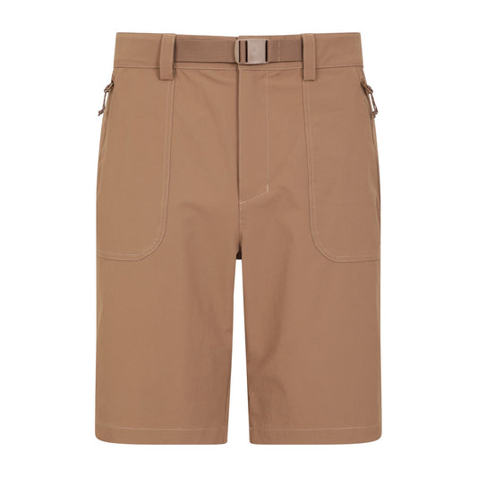 Dark Beige - Front - Mountain Warehouse Mens Grassland Belted Shorts