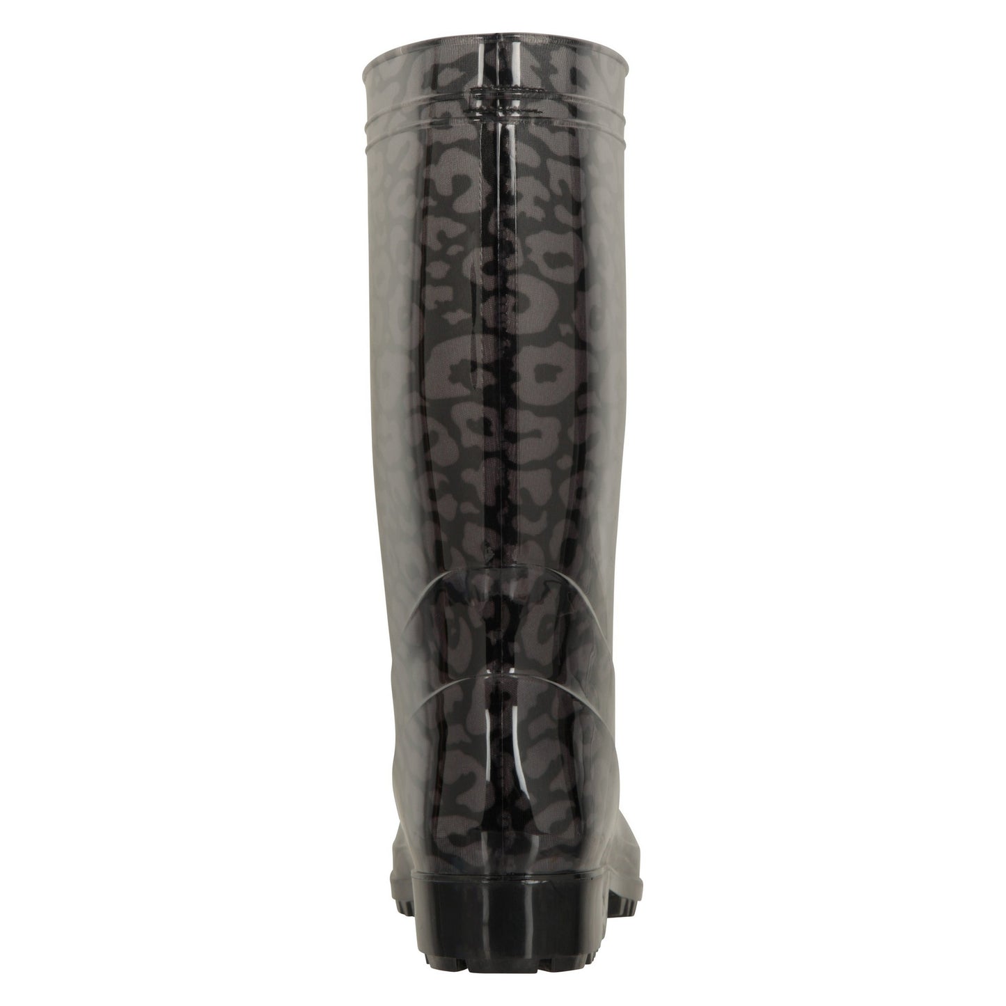 Dark Grey - Back - Mountain Warehouse Womens-Ladies Splash Animal Print Wide Calf Wellington Boots