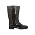 Dark Grey - Lifestyle - Mountain Warehouse Womens-Ladies Splash Animal Print Wide Calf Wellington Boots