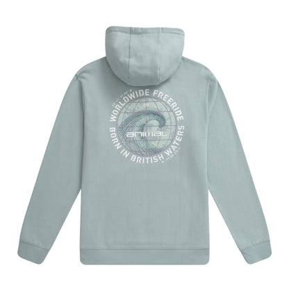 Pale Blue - Back - Animal Mens River Back Print Organic Hoodie