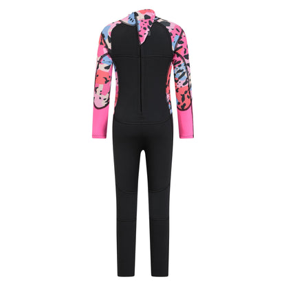 Green - Back - Mountain Warehouse Childrens-Kids Printed Full Wetsuit
