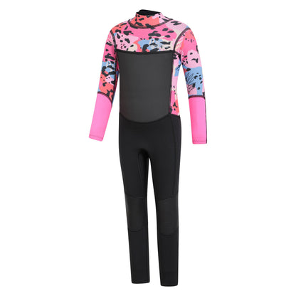 Green - Side - Mountain Warehouse Childrens-Kids Printed Full Wetsuit