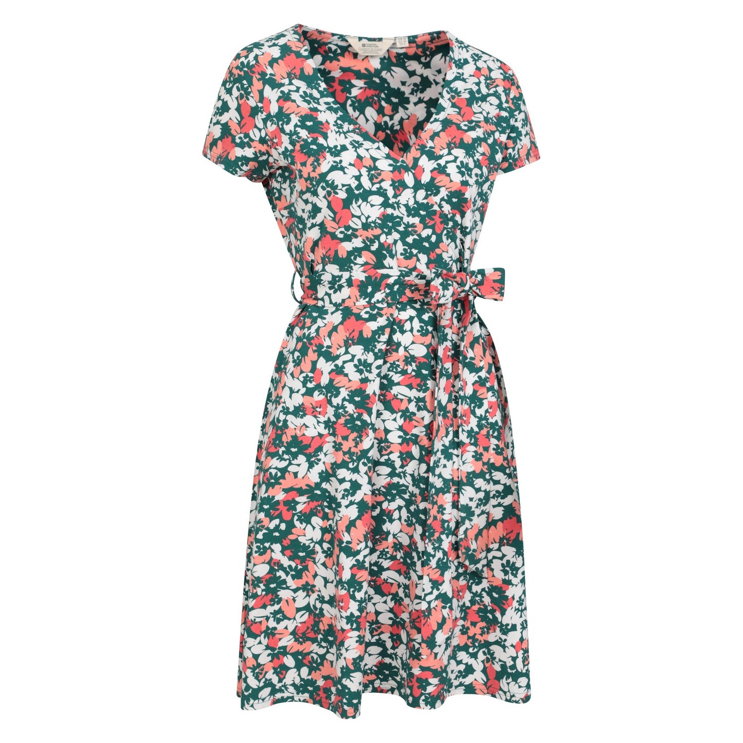 Teal - Lifestyle - Mountain Warehouse Womens-Ladies Santorini Floral Jersey Wrap Dress