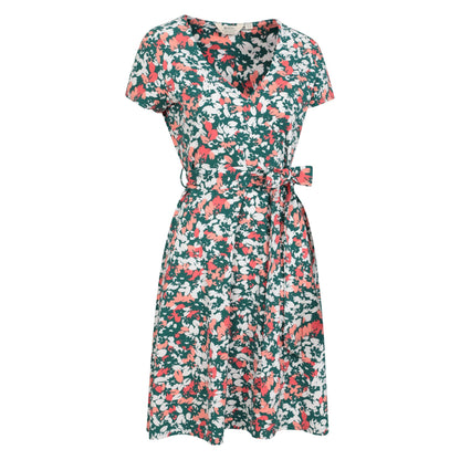 Teal - Lifestyle - Mountain Warehouse Womens-Ladies Santorini Floral Jersey Wrap Dress