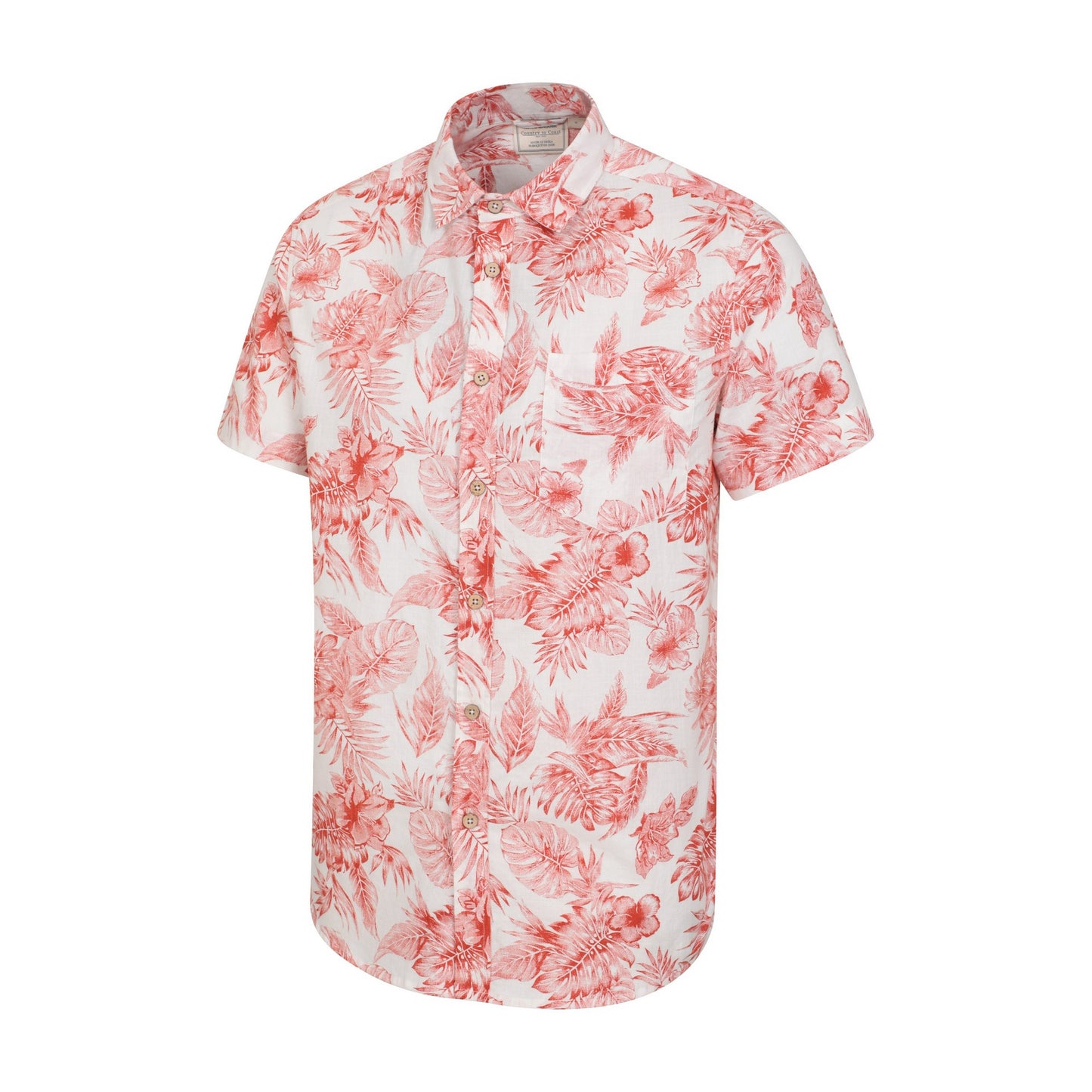 Rust-White - Side - Mountain Warehouse Mens Tropical Leaves Shirt