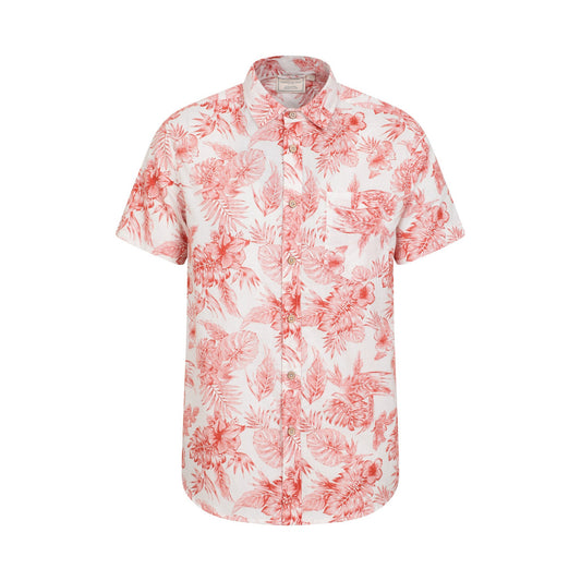 Rust-White - Front - Mountain Warehouse Mens Tropical Leaves Shirt