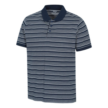Dark Blue - Side - Mountain Warehouse Mens Wren Stripe Cotton Polo Shirt