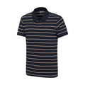 Navy - Side - Mountain Warehouse Mens Wren Stripe Cotton Polo Shirt
