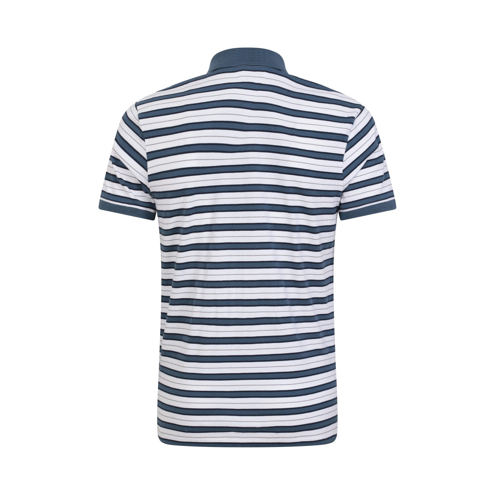 White - Back - Mountain Warehouse Mens Wren Stripe Cotton Polo Shirt