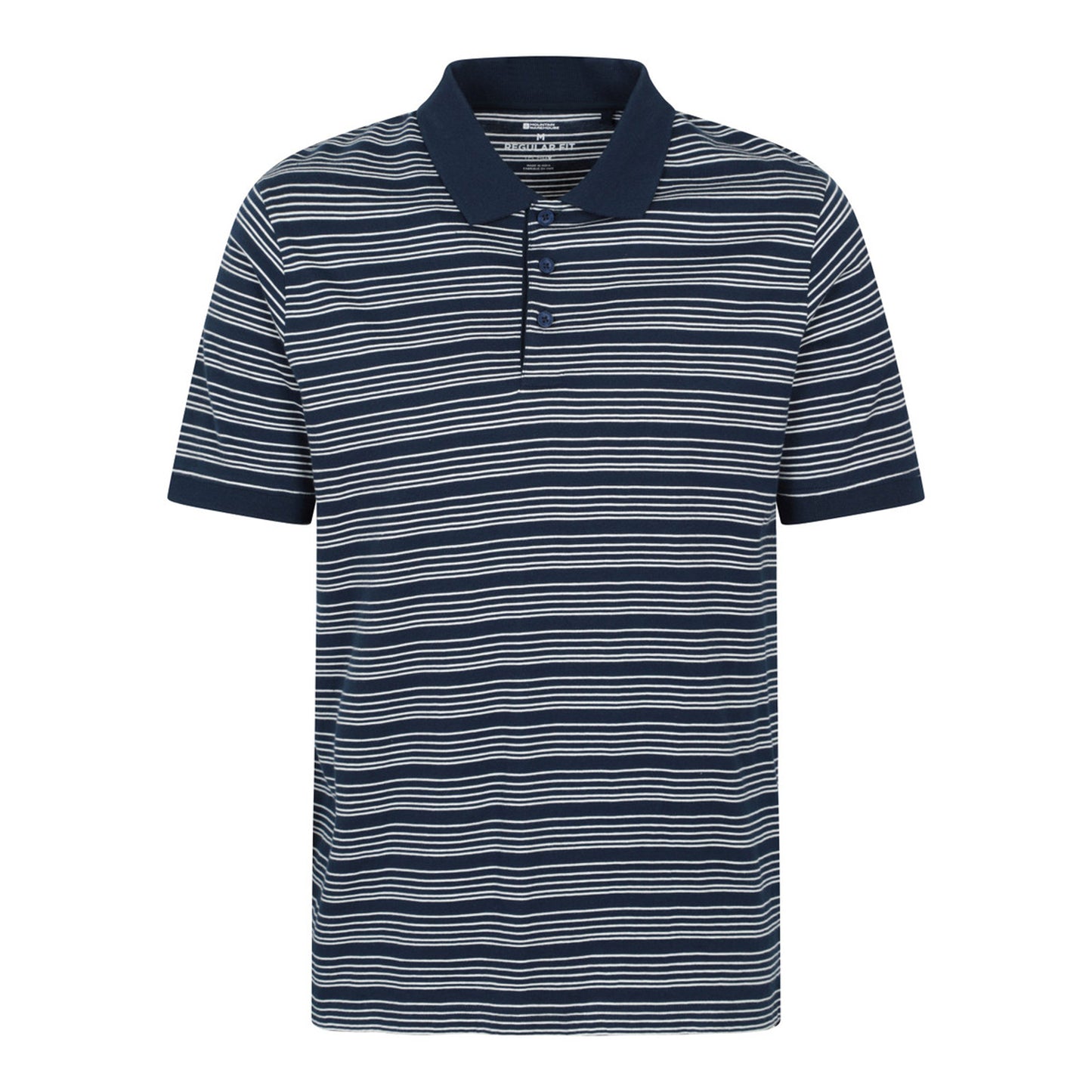 Dark Blue - Front - Mountain Warehouse Mens Wren Stripe Cotton Polo Shirt