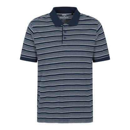 Dark Blue - Front - Mountain Warehouse Mens Wren Stripe Cotton Polo Shirt