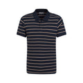Navy - Front - Mountain Warehouse Mens Wren Stripe Cotton Polo Shirt