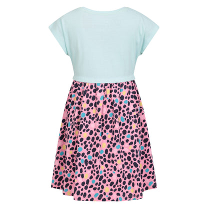 Light Blue - Back - Mountain Warehouse Girls Poppy Leopard Print Organic Cotton Dress