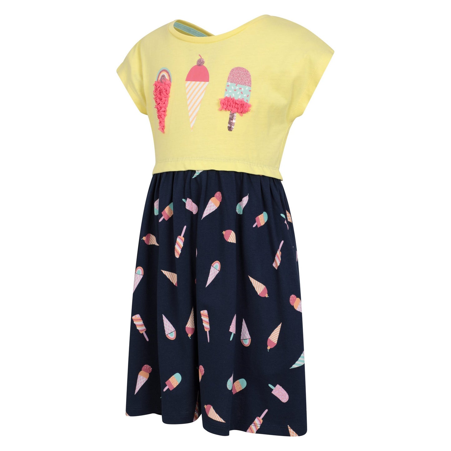 Mustard - Side - Mountain Warehouse Girls Poppy Ice Cream Dress