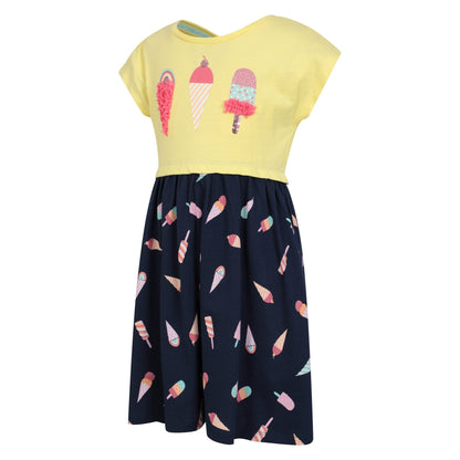 Mustard - Side - Mountain Warehouse Girls Poppy Ice Cream Dress