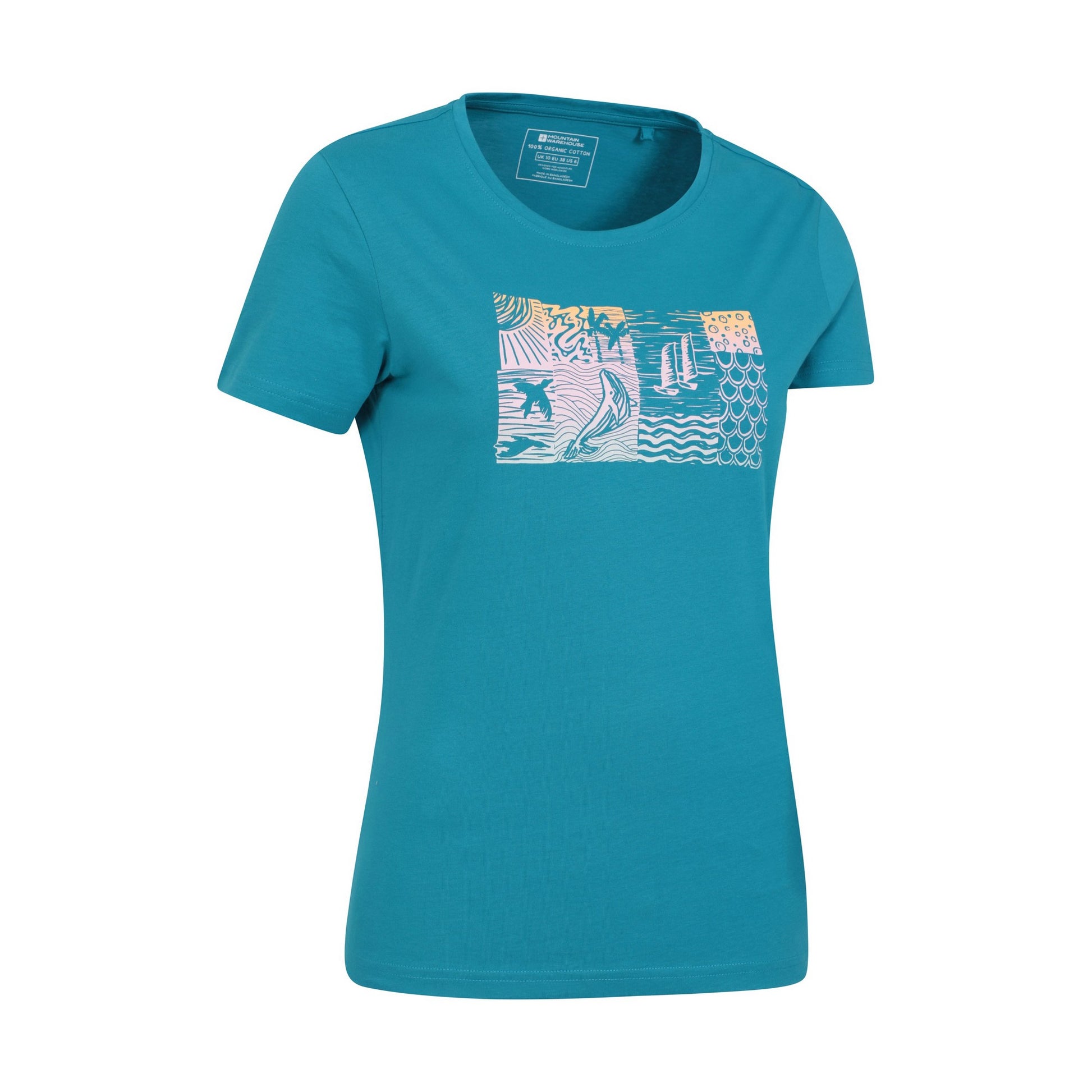 Teal - Lifestyle - Mountain Warehouse Womens-Ladies Sealife Organic T-Shirt