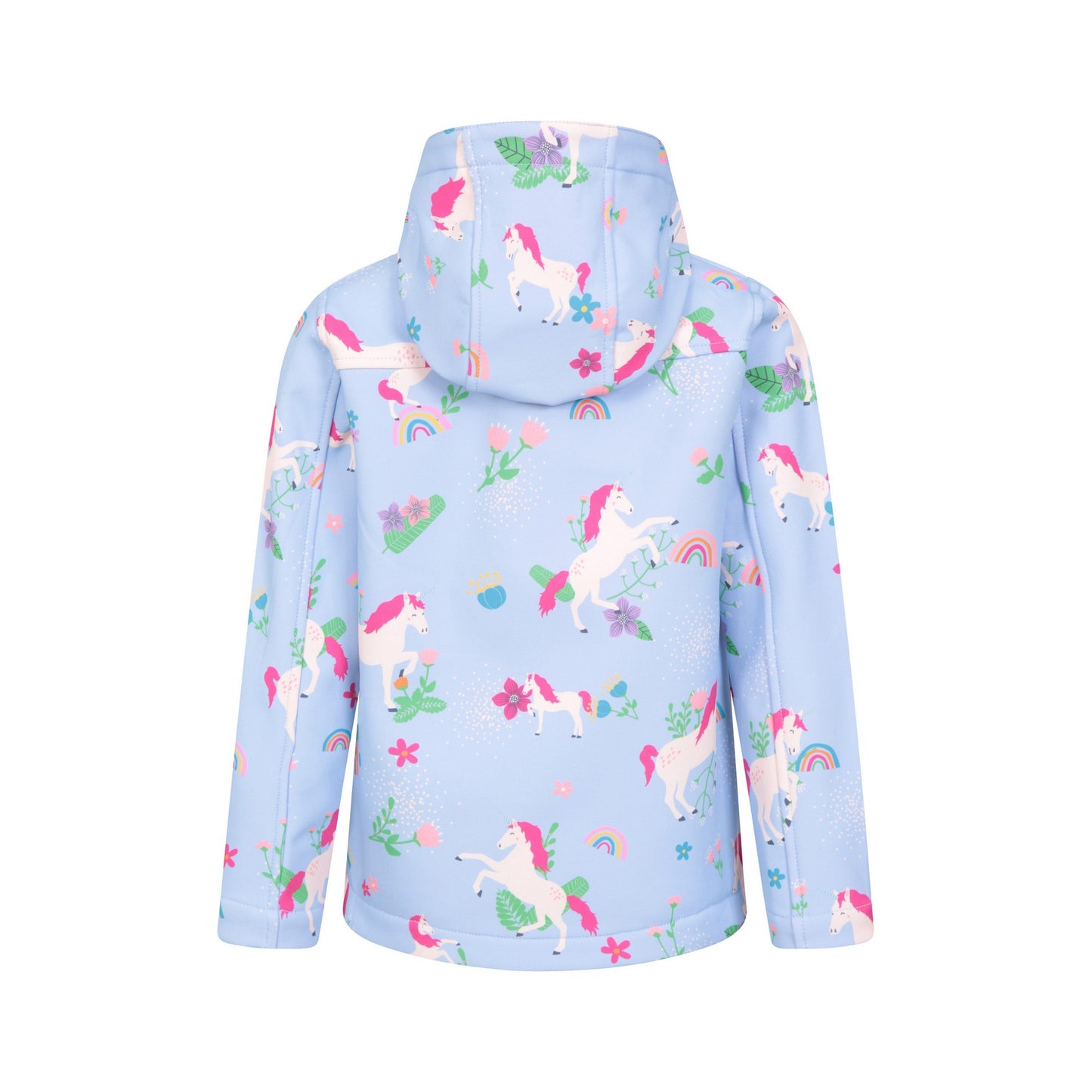 Turquoise - Back - Mountain Warehouse Childrens-Kids Exodus II Unicorn Water Resistant Soft Shell Jacket